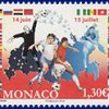 تمبر جام جهانی 2018 روسیه چاپ موناکو با پرچم ایران